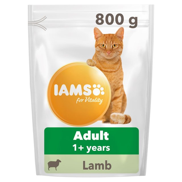 Iams for Vitality Adult Cat Food With Lamb, 800g