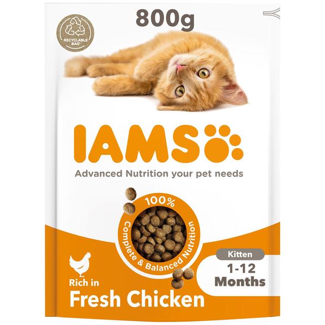Iams for Vitality Kitten Food Fresh Chicken, 800g