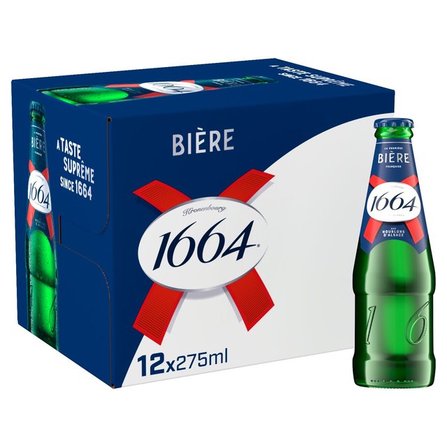 Kronenbourg 1664 Lager Beer Bottles, 12 x 275ml