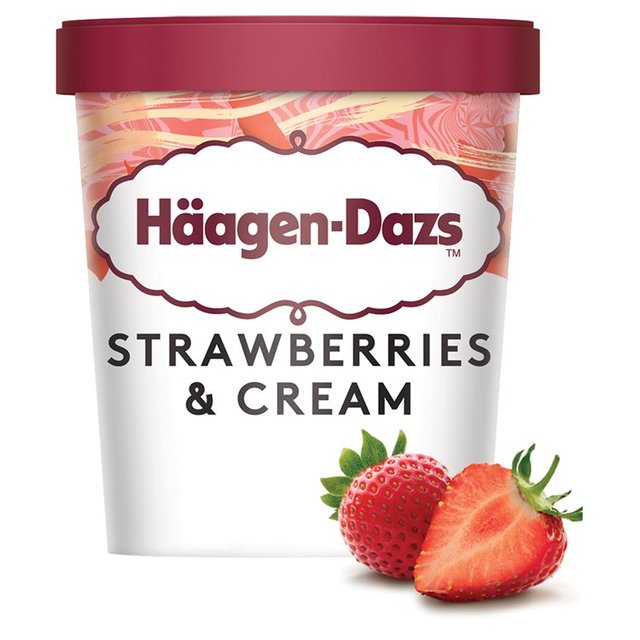 Hagen-Dazs Strawberries & Cream Ice Cream, 460ml