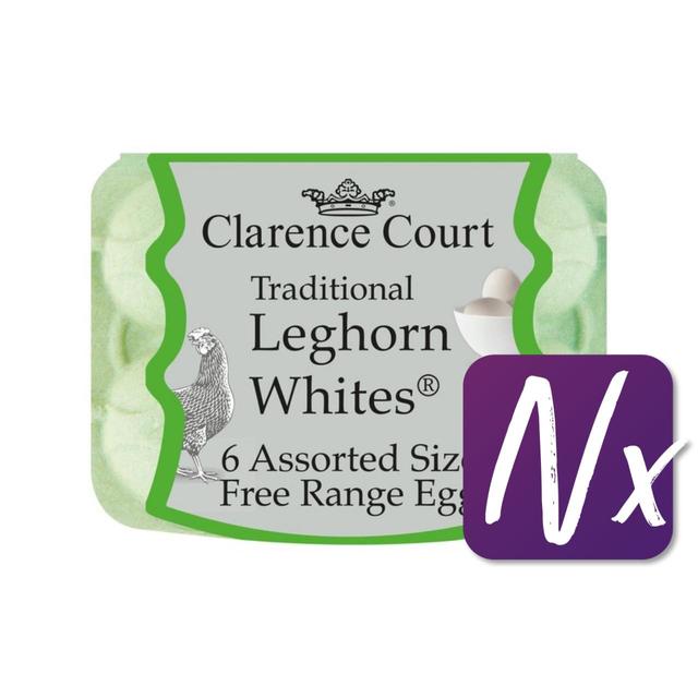 Clarence Court Leghorn Free Range White Assorted Eggs, 6 Per Pack
