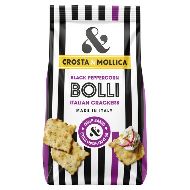 Crosta & Mollica Bolli Italian Crackers With Black Peppercorn, 150g