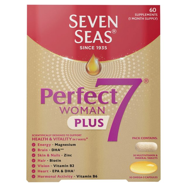 Seven Seas Perfect7 Woman Plus Multivitamins & Omega-3 30 Day Duo Pack, 30 Per Pack