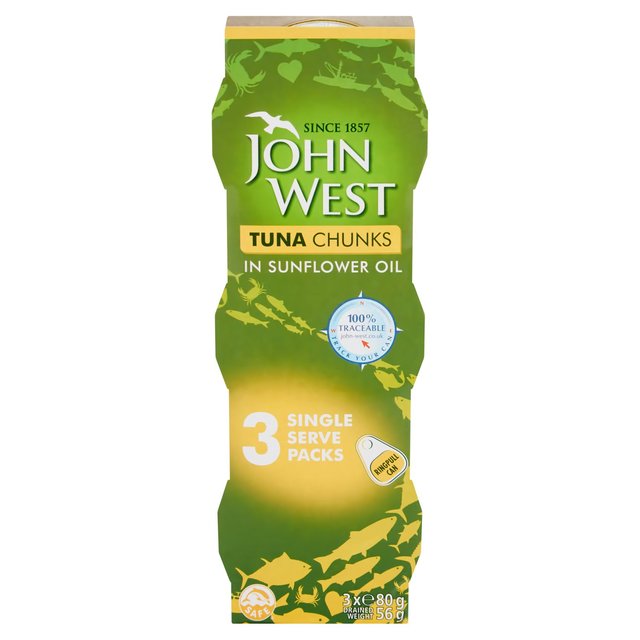 John West Tuna Chunks In Sunflower Oil 3 Pack, 3 x 80g