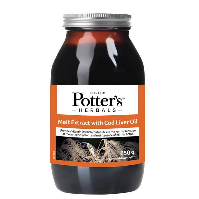 Potters Herbals Malt Extract With Cod Liver Oil Liquid, 650g