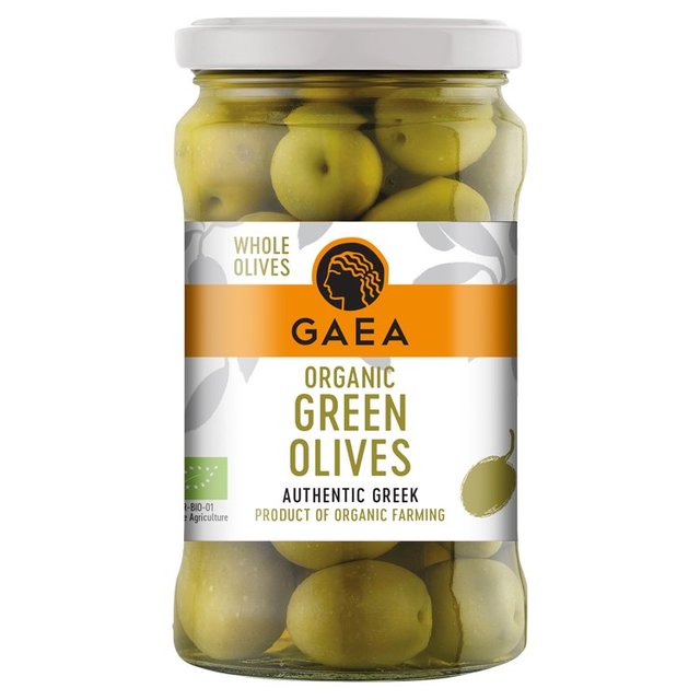 Gaea Organic Green Olives, 300g