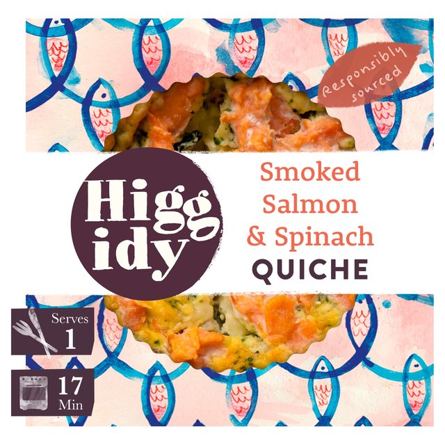 Higgidy Smoked Salmon & Spinach Quiche, 155g