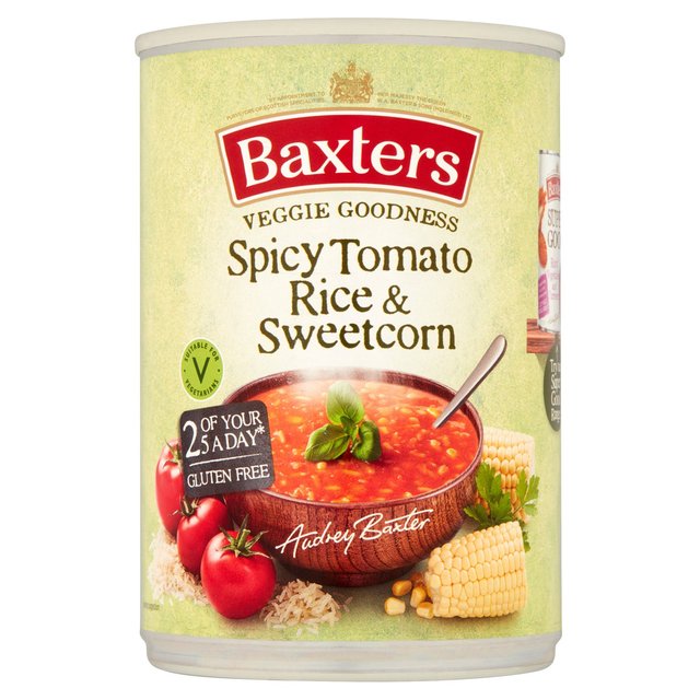Baxters Vegetarian Spicy Tomato & Rice With Sweetcorn Soup, 400g
