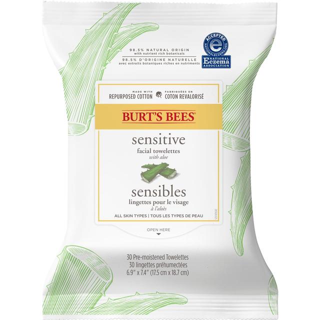 Burt’s Bees Sensitive Facial Cleansing Wipes With Aloe Extract