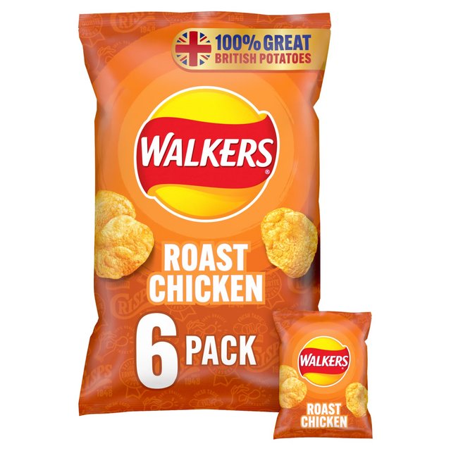 Walkers Roast Chicken Multipack Crisps, 6 Per Pack