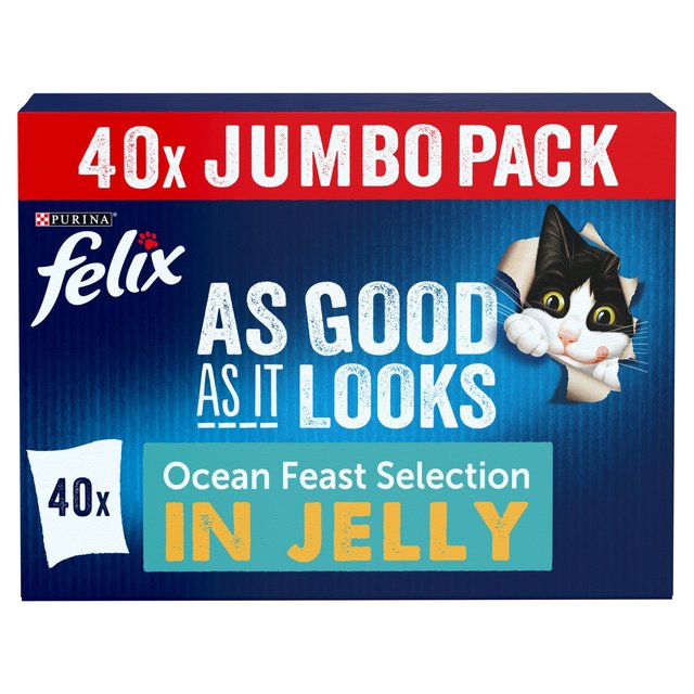 Felix As Good As It Looks Cat Food Ocean Feasts, 40 x 100g