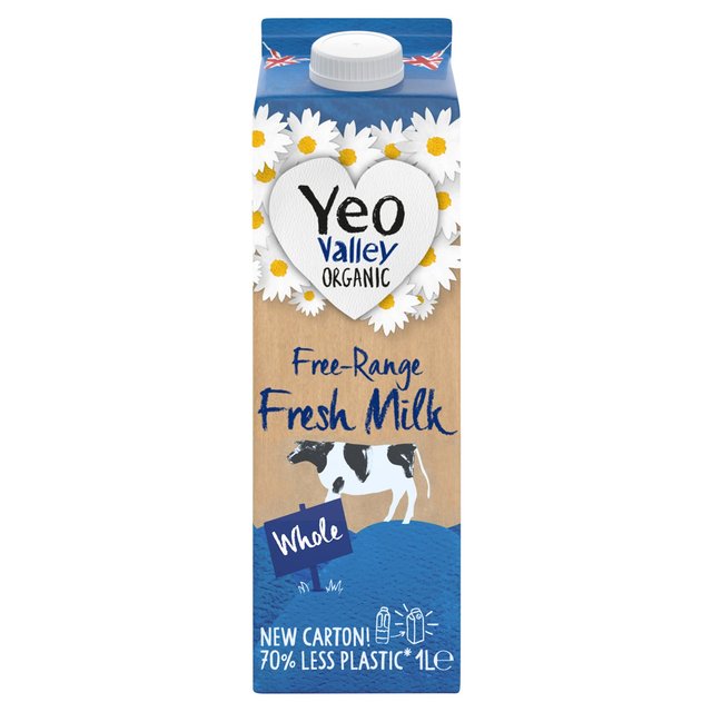 Yeo Valley Organic Fresh Whole Milk, 1l
