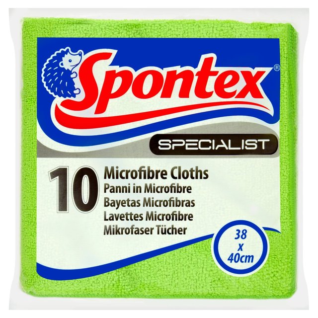 Spontex Specialist Microfibre Cloths, 10 Per Pack
