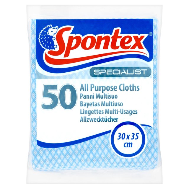 Spontex Specialist All Purpose Cloths Blue, 50 per Pack