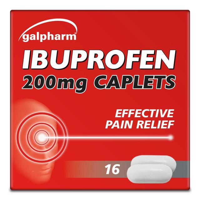 Galpharm Ibuprofen 200mg Caplets, 16 Per Pack