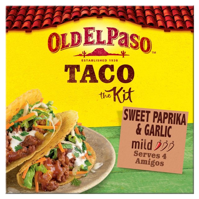 Old El Paso Mexican Sweet Paprika & Garlic Taco Kit With Shells, 308g