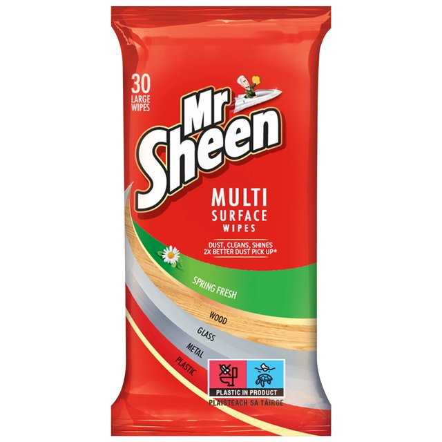 Mr Sheen Multi-Surface Spring Fresh Polish Wipes, 30 Per Pack