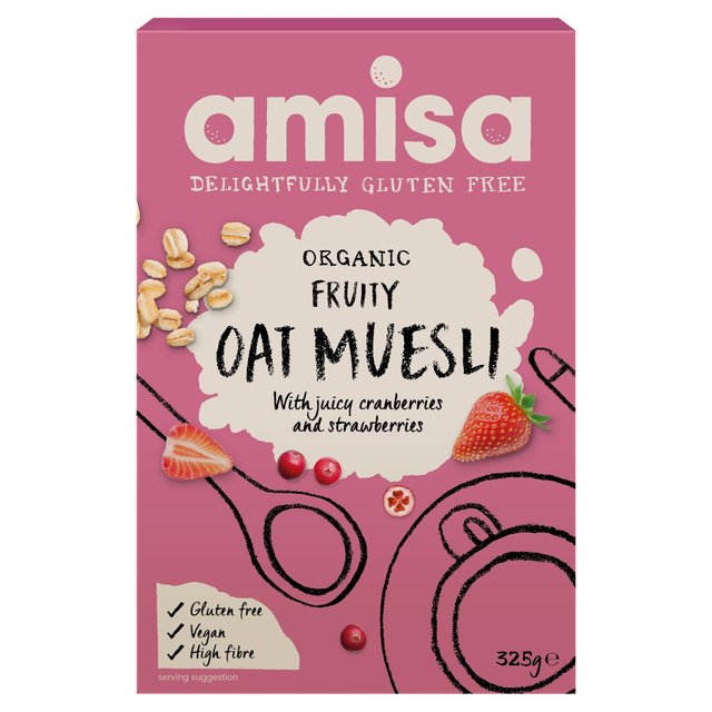 Amisa Organic Gluten Free Fruity Oat Muesli, 325g