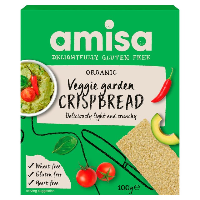 Amisa Organic Gluten Free Veggie Garden Crispbread, 100g