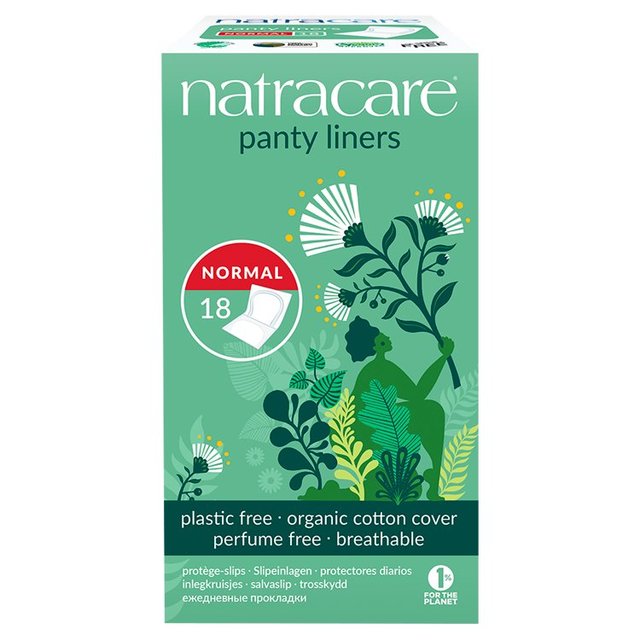 Natracare Organic Normal Cotton Pantyliners Single Wrapped, 18 Per Pack