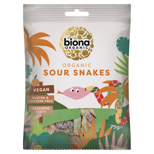 Biona Organic Sour Snakes, 75g
