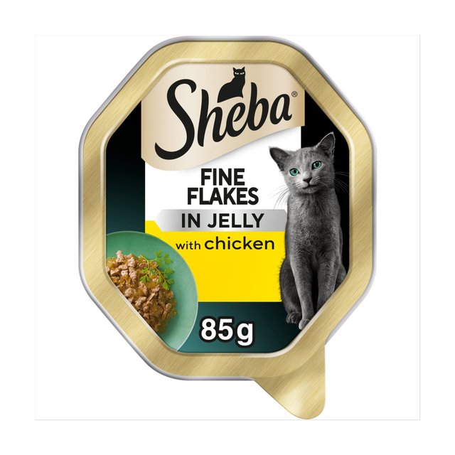 Sheba Fine Flakes Cat Food Tray With Chicken in Jelly, 85g