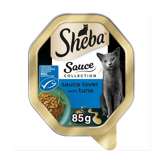 Sheba Sauce Lover Adult Wet Cat Food Tray MSC Tuna in Gravy, 85g