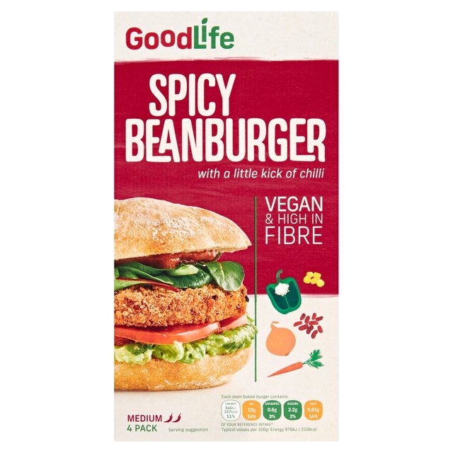 Goodlife Spicy Vegetable Bean Burger Frozen, 454g