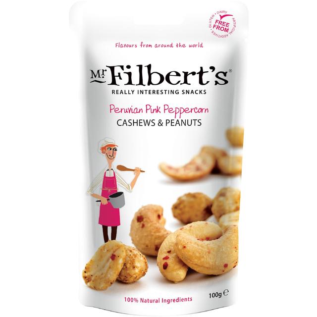 Mr Filbert’s Peruvian Pink Peppercorn Cashews & Peanuts, 100g
