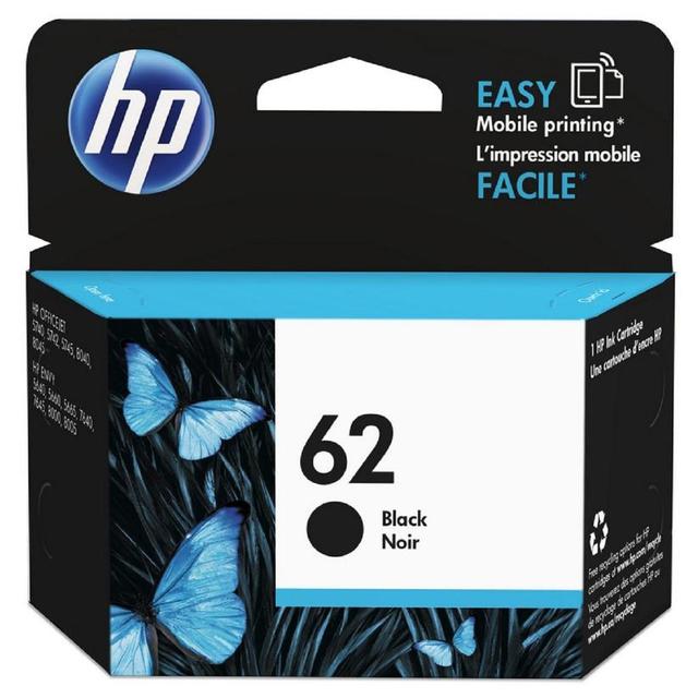 HP 62 Black Ink Cartridge, One Size