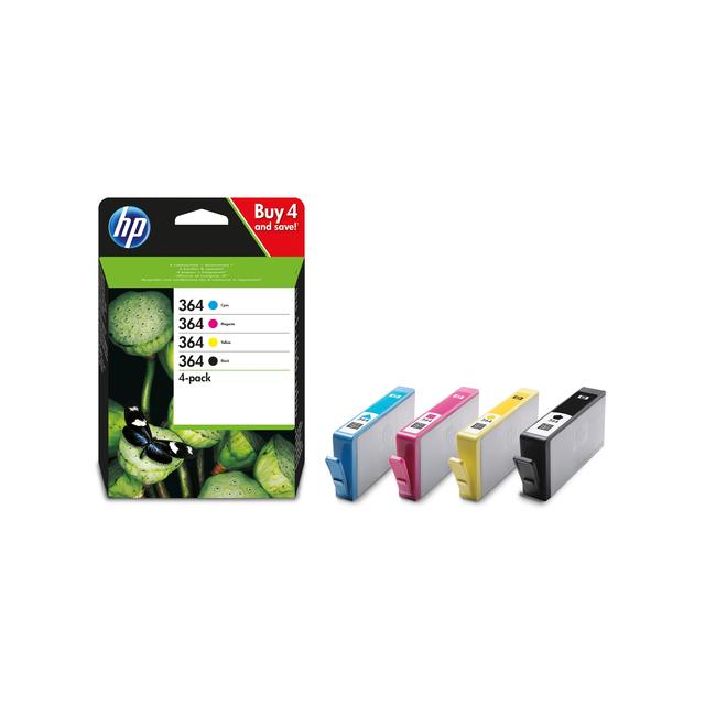 HP 364 Black & Colour Ink Cartridge Combo Pack, 4 Per Pack