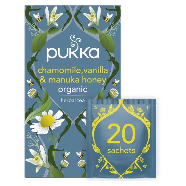 Pukka Tea Chamomile, Vanilla & Manuka Honey Teabags, 20 Per Pack
