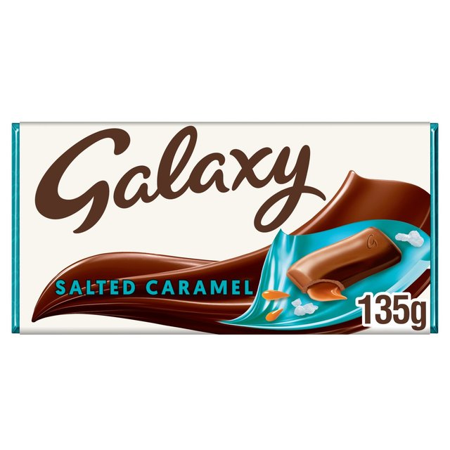 Galaxy Salted Caramel & Milk Chocolate Block Bar Vegetarian, 135g