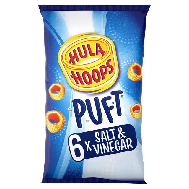 Hula Hoops Puft Salt & Vinegar Mulitpack Crisps, 6 per Pack