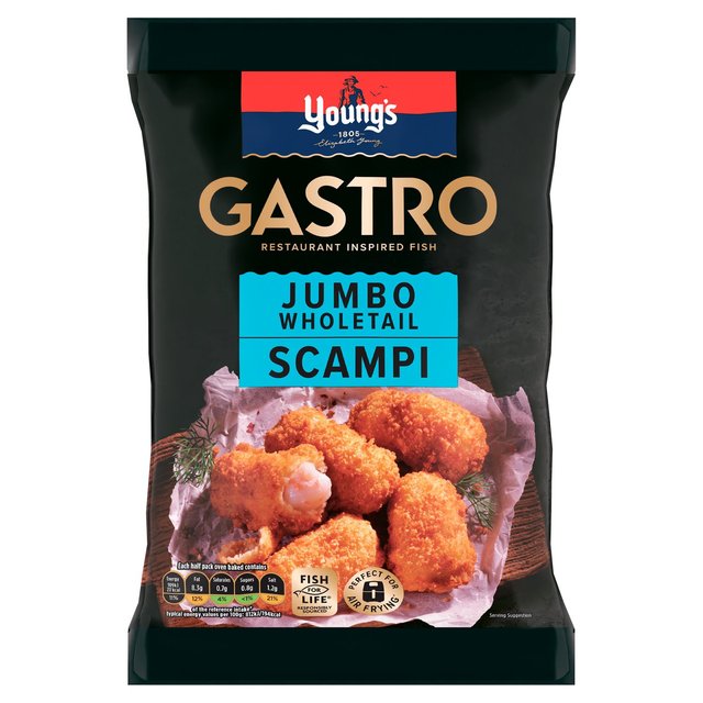 Young’s Gastro Jumbo Wholetail Scampi Frozen, 230g