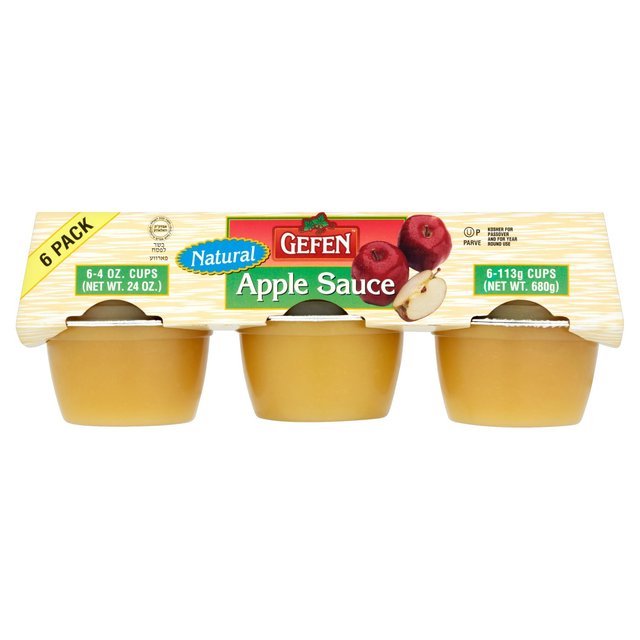 Gefen Natural Apple Sauce Mini Cups, 6 x 113g