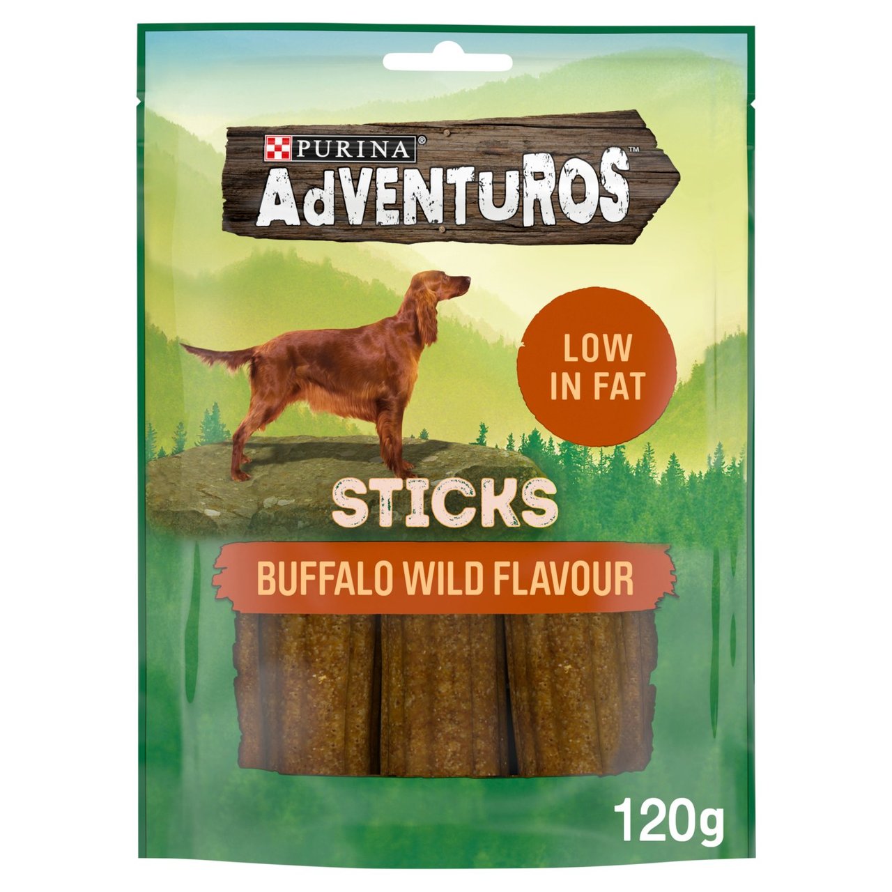 An image of Adventuros Dog Treats Buffalo Flavour Sticks
