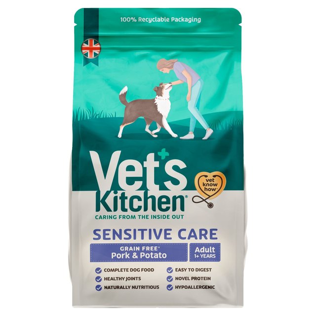 Vet’s Kitchen Sensitive Care Grain Free Adult Dry Dog Food Pork & Potato, 2.2kg