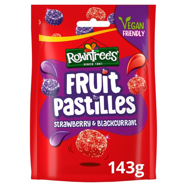 Rowntree’s Classic Fruit Pastilles Strawberry & Blackcurrant Sweets Sharing Bag, 143g
