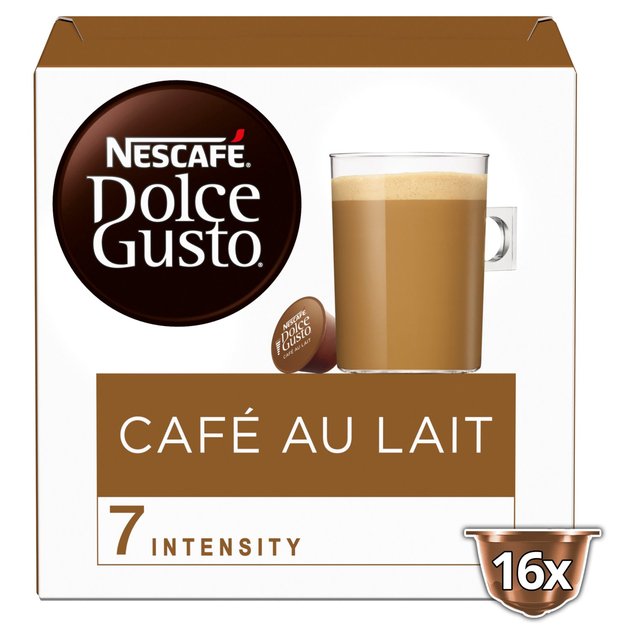 Dolce Gusto Nescafe Cafe Au Lait Pods, 16 Per Pack