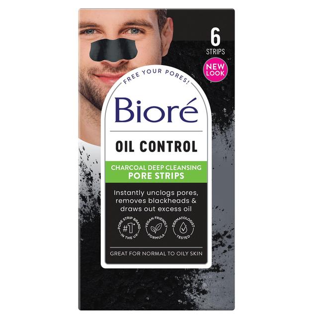 Biore Deep Cleansing Charcoal Pore Strips, 6 Per Pack