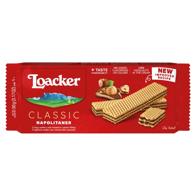 Loacker Napolitaner Hazelnut Cream Wafer, 90g