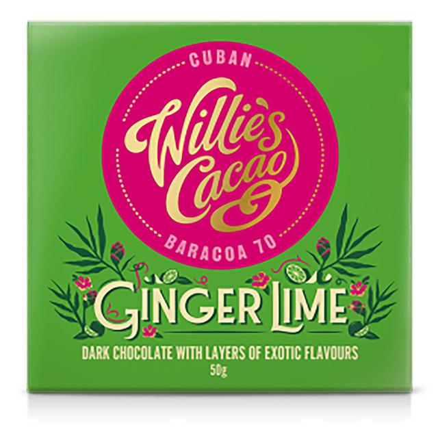 Willie’s Cacao Dark Chocolate With Ginger Lime, 50g