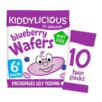 Kiddylicious Wafers, blueberry, baby snack, 6months+, multipack