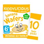 Kiddylicious Wafers, banana, baby snack, 6months+, multipack