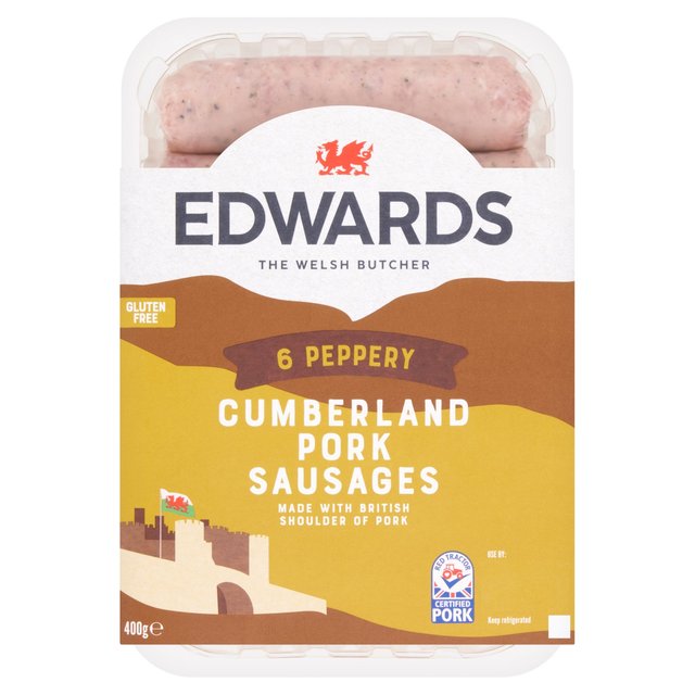 Edwards of Conwy Edwards Cumberland Pork Sausages, 400g