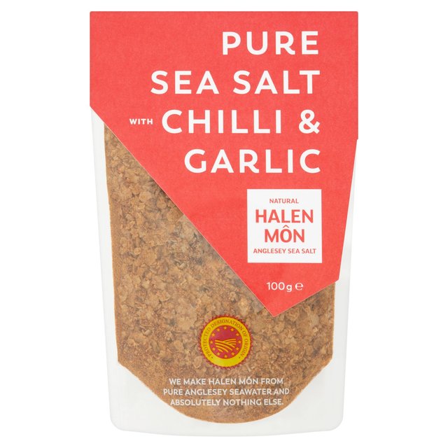 Halen Mon Chilli & Roasted Garlic Sea Salt PDO, 100g