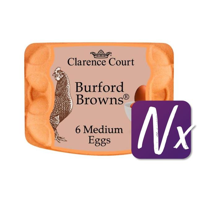 Clarence Court Burford Brown Medium Free Range Eggs, 6 Per Pack