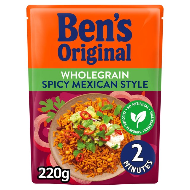 Bens Original Wholegrain Spicy Mexican Microwave Rice, 220g
