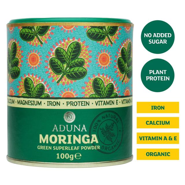 Aduna Moringa Organic Green Superleaf Powder, 100g